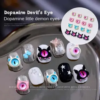 2Vnt/komplektas Dopamino stiliaus lydinys 3D nagų dailė Žavesys Velnio akis Dizainas Helovinui Katė Mieli saldūs nagai Dekoracijos Priedai