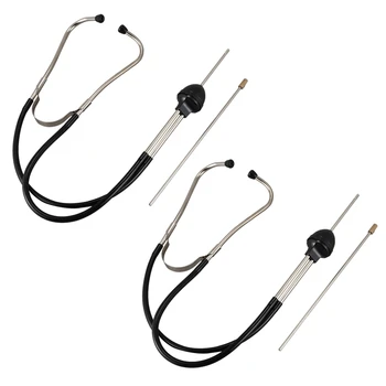 2X Automobilio stetoskopas Automobilių mechanikos variklio cilindro stetoskopas Klausos įrankis Automobilių variklių testerio diagnostikos įrankis