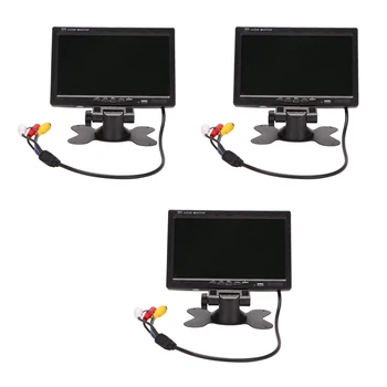 3X 12V-24V 7 colių TFT LCD spalvotas HD monitorius automobilio vaizdo stebėjimo kamerai Atvirkštinė galinio vaizdo atsarginė kamera Automobilių elektronika