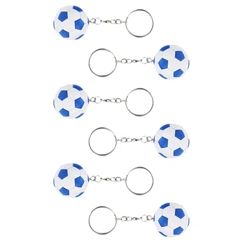 6vnt Futbolas Raktų pakabukai Sportinio kamuolio rakto žiedas Mini futbolo rakto pakabukas Kuprinė Kabantys pakabukai