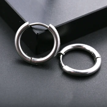 6vnt Madingi nerūdijančio plieno apskritimo lanko auskarai moterims Paprasti apvalūs auskarai Juodas žiedas Ausų papuošalai Išvados Dovanos