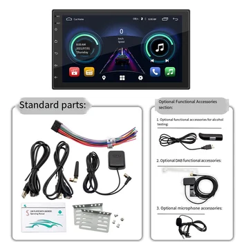 7 colių S-072A Belaidis Carplay Android GPS BT Navi automobilių radijas 2+32G HD GPS Autoradio automobilinis multimedijos grotuvas
