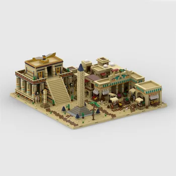 9916PCS MOC Senovės Egipto šventykla Diorama Statybinių blokų modelis Surinkimo kaladėlių rinkinys Žaislai vaikams Žaislų dovanos Kalėdos
