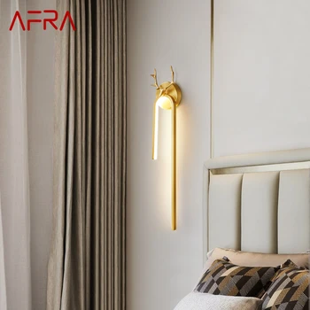 AFRA modernus auksinis žalvarinis sieninis šviestuvas LED 3 spalvų kūrybinė elegantiška žvakidės lemputė namų svetainei