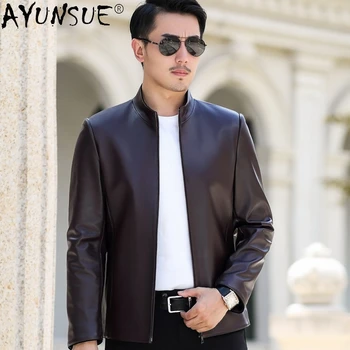 AYUNSUE Nauja natūrali avikailio odinė striukė vyrams Tikros odos motociklų striukės Man Slim Korėjietiško stiliaus odinis paltas Jaquetas