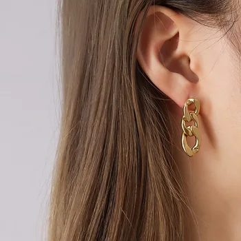Asmenybės dizainas Drop Dangle auskarai moterims Hip Hop Rock papuošalai Naujas žavesys Aukso spalva Nerūdijančio plieno Twist Stud Ear dovanos