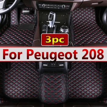 Automobilių grindų kilimėliai Peugeot 208 A9 2012~2018 Kilimai Prabangus odinis kilimėlis Patvarūs kilimėliai Anti Dirty Pad Set Automobilių aksesuarai 2013 2014