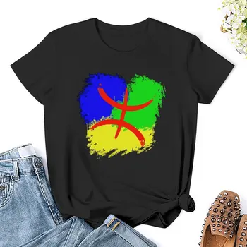 Berberų vėliava Amazigh vėliava Harajuku Punk Sport Classic Aukštos klasės marškinėliai Kelionės JAV dydis