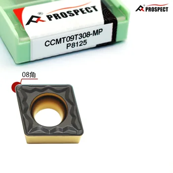 CCMT/CCGT09T304/8 P3035/3135/8090 CNC tekinimo įrankiai CCMT09T304 / 8-MP P8125 aukščiausios kokybės dviejų atspalvių dangos karbido įdėklai, plieninėms dalims