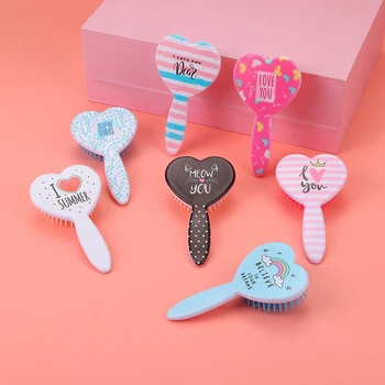 Candy Love Airbag Comb With Pattern Pocket Comb Girl Women Portable Heart Hair Comb Travel Massage Hair Formling Accessories