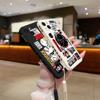 Cartoon Anime S-Star W-Wars telefono dėklas, skirtas Samsung A53 A50 A12 A52 A52S A51 A72 A71 A73 A81 A91 A32 A30 4G 5G su rankiniu dirželiu