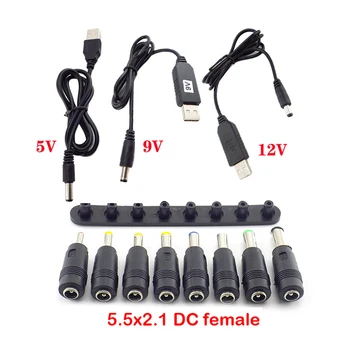 DC Female 5.5x2.1mm USB kabelio įkroviklio tiekimo adapterio patarimai Jungties lizdas, skirtas prijungti planšetinių kompiuterių įkrovimą