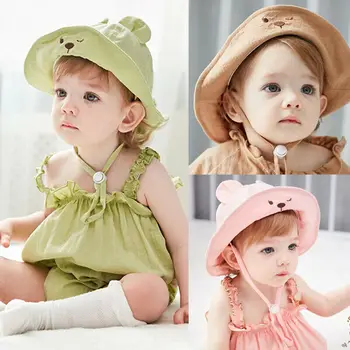 Emmababy Girl Baby Hat Solid Color Beach Toddler Baby Summer Cap Baby Girl Newborn Kids Sun Hat 3 Color