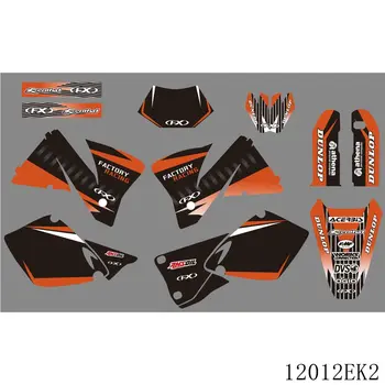 Full Graphics Decals Lipdukai Motociklų fonas KTM EXC 125 200 250 300 380 400 520 1998 1999 2000 2003