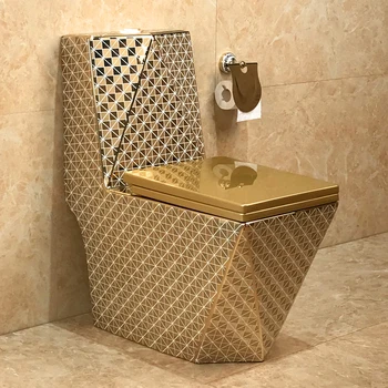 Individualizuotas Tailando eksportas Tuhao aukso tualeto spalva Auksinis sifonas Tualeto nuleidimas Dezodorantas Auksas Sit Tualetas Elektrinis Paauksuotas