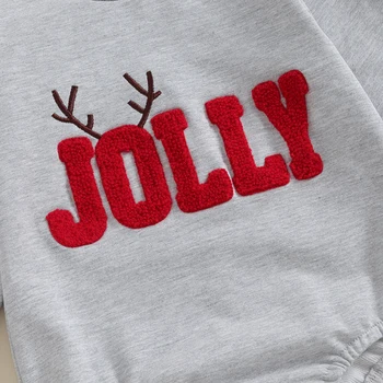 Infant Boy Girl Kalėdinė apranga Linksmų kalėdinių džemperių Romper Crewneck Pullover Oversized megztinio drabužiai