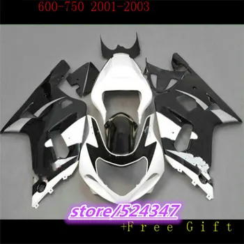 Juodai baltas Motobike Fairing for Suzuki GSXR600 750 01-03 GSX-R600 750 2001-2003 GSXR600 GSXR750 K1 01 02 03 – Suzuki