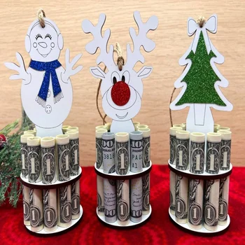 Kalėdinis unikalus pinigų turėtojas Kūrybiniai eglutės pakabukai Dekoravimas Unikalus kuponų laikiklis Pocke Xmas Dovanos