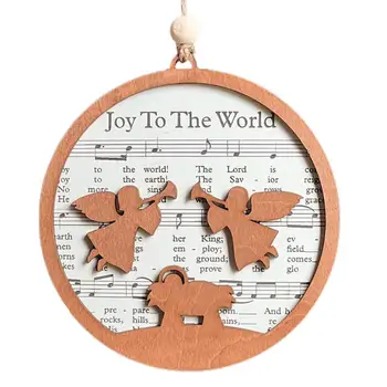 Kalėdų gimimas Medžio ornamentas Muzikos lakštas Medžio papuošalai Nešiojama gimimo scena Kalėdų eglutės ornamentas Mantels