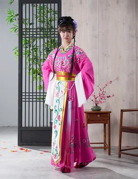 Kinų klasikinės operos Katė pakeičia Princo scenos spektaklį Hanfu imperatorienės kostiumų siuvinėjimas Karoliukų šokio apranga Rožė rožinė