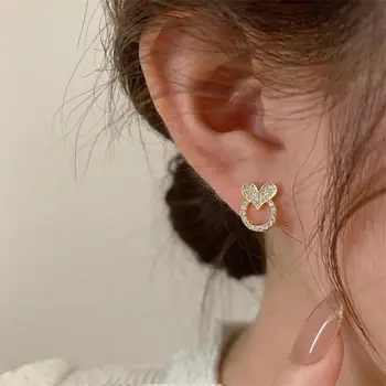 Korėjos mergaičių auskarai Temperamento dizainas Meilės jausmas Krištolinis ruduo ir žiema Prabangus senjorų jausmas 2022 m Nauji mados auskarai