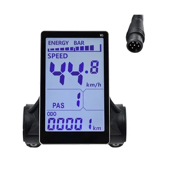 M5 elektrinio dviračio LCD ekrano matuoklis 24V 36V 48V 60V E paspirtuko LCD skydelio ekranas kalnų elektriniam dviračiui (6PIN)