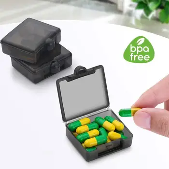 Mažų tablečių dėklų organizatoriai 3 pakuotės, kasdienis tablečių dėklas vienos dienos mini tablečių dėžutės konteineris nešiojamas piniginės kišeninių tablečių laikiklio dėklas