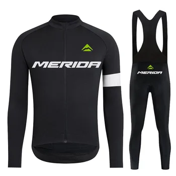 Merida Cycling Jersey Set Pavasario ir rudens dviračių apranga MTB dviračių drabužiai Uniforma Maillot Ropa Ciclismo Man Dviračio kostiumas