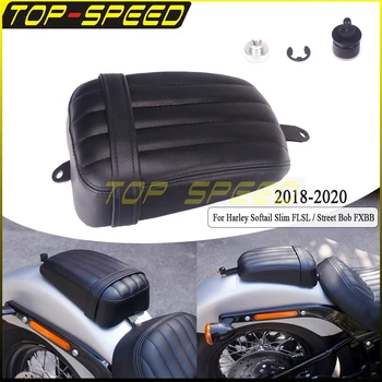 Motociklas Juodas Galinis sparnas Sėdynės dangtelis Pillion pagalvėlė su tvirtinimo laikikliu Harley Softail Slim FLSL Street Bob FXBB 18-2020