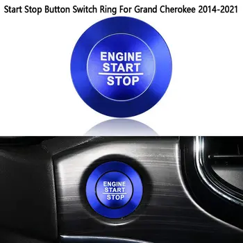 NEW-Car Engine Ignition Start Button Switch Ring Accessories Lipdukų dangtelių dėklas, skirtas Jeep Grand Cherokee 2014-2021