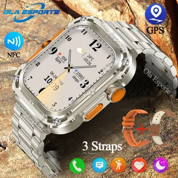 Original Smart Watch Men NFC Compass Spirit Island Smartwatch Ultra Series 8 belaidis įkrovimas Vandeniui atspari sportinė fitneso apyrankė