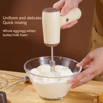 Putų pieno plakiklis 3 greičių didelės galios kiaušinių maišytuvas Dvigubas strypas Belaidis USB elektrinis nešiojamas maišytuvas Eggbeater Rankinis pieno putplastis