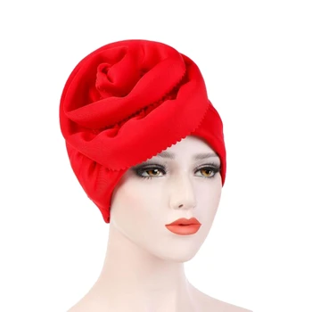Rose Flower Turban Hat Elegant Women Wedding Headwear Fashion Party Hair Wrap Office Ladies Beanie Hats Gėlių galvos apdangalai 2023
