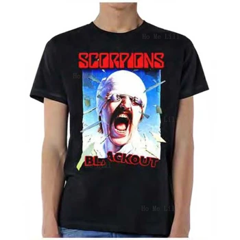 Scorpions Blackout albumo viršelis Top vyriški drabužiai Grafika trumpomis rankovėmis 100% medvilnė prabanga
