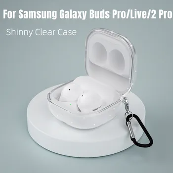 Shinny ausinių dėklas, skirtas Samsung Galaxy Buds 2 Pro Buds Pro/Live 2 Skaidrus apsaugos nuo kritimo dangtelis Galaxy Buds 2pro smūgiams atsparus apvalkalas