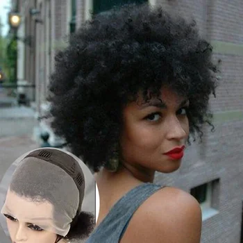 Trumpas brazilų Afro Kinky Garbanotas perukas 13x4 nėrinių priekinis perukas Juodas Afro Garbanoti žmogaus plaukai Kinky Garbanoti žmogaus plaukų perukai moterims