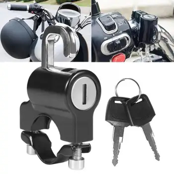 Universalus daugiafunkcinis motociklininko šalmo užraktas Motociklo užraktas Juodas šalmas Metalinis saugos užraktas Šalmas Apsauga nuo vagystės B7J9