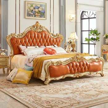 europietiško stiliaus dvigulė lova koja Prabangus spalvingas pilno dydžio miegamojo lovos rėmo merginos laikymo dizainas Cama de Casal baldų komplektas