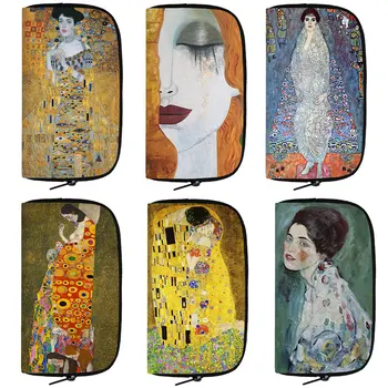 Įžymusis Gustavo Klimto aliejinė tapyba Piniginė Der Kuss Bučinys ašara Moterys Piniginės ID Kreditinė kortelė Telefono laikiklis Pinigų monetų maišeliai Dovana
