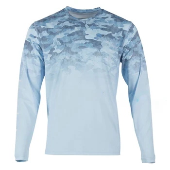 Žvejybiniai marškiniai ilgomis rankovėmis Greitai džiūstantys džemperiai Vasarinės suknelės Kvėpuojantis džersis UV Peformance Žvejybos drabužiai